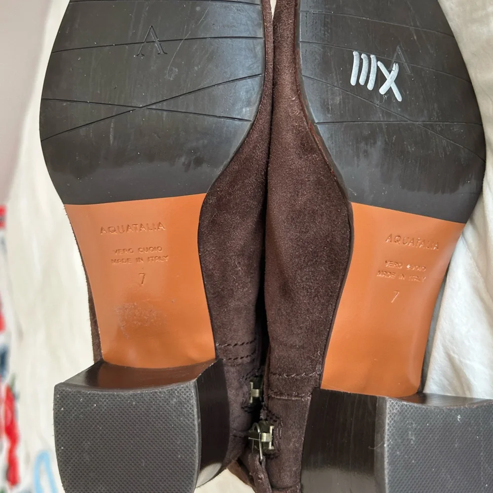 Aquatalia Brown Suede Ankle Boot Bootie Women’s Size 7 - Picture 7 of 7